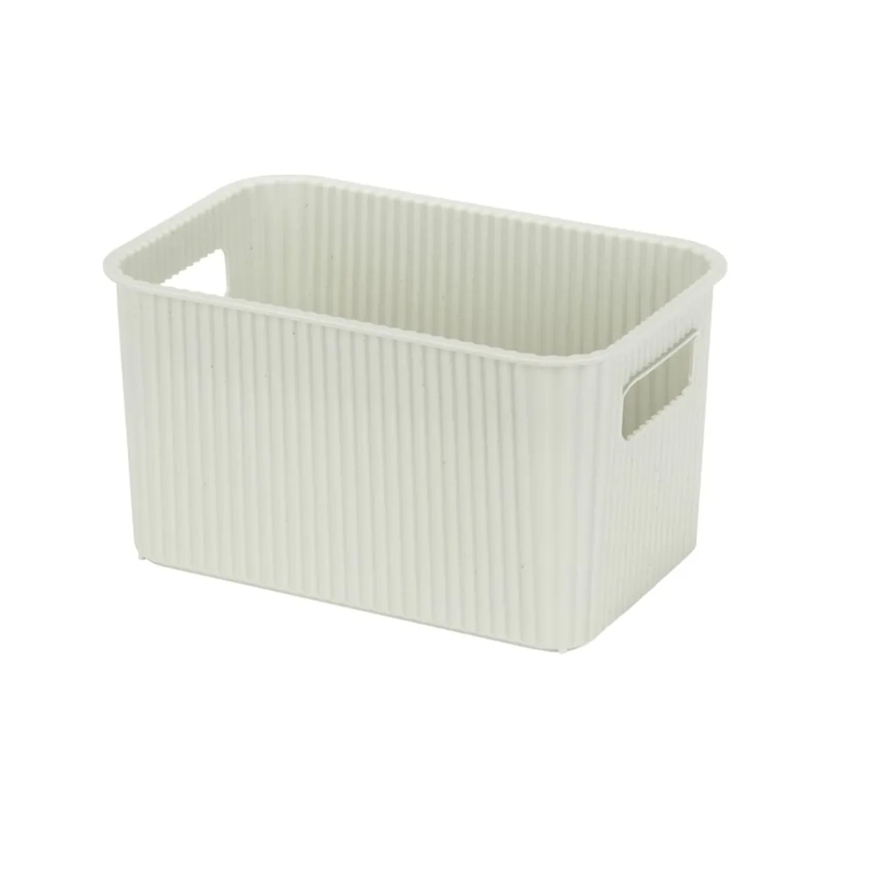 Panière de rangement 4L rectangulaire plastique blanc 25,5x17xH12,5cm