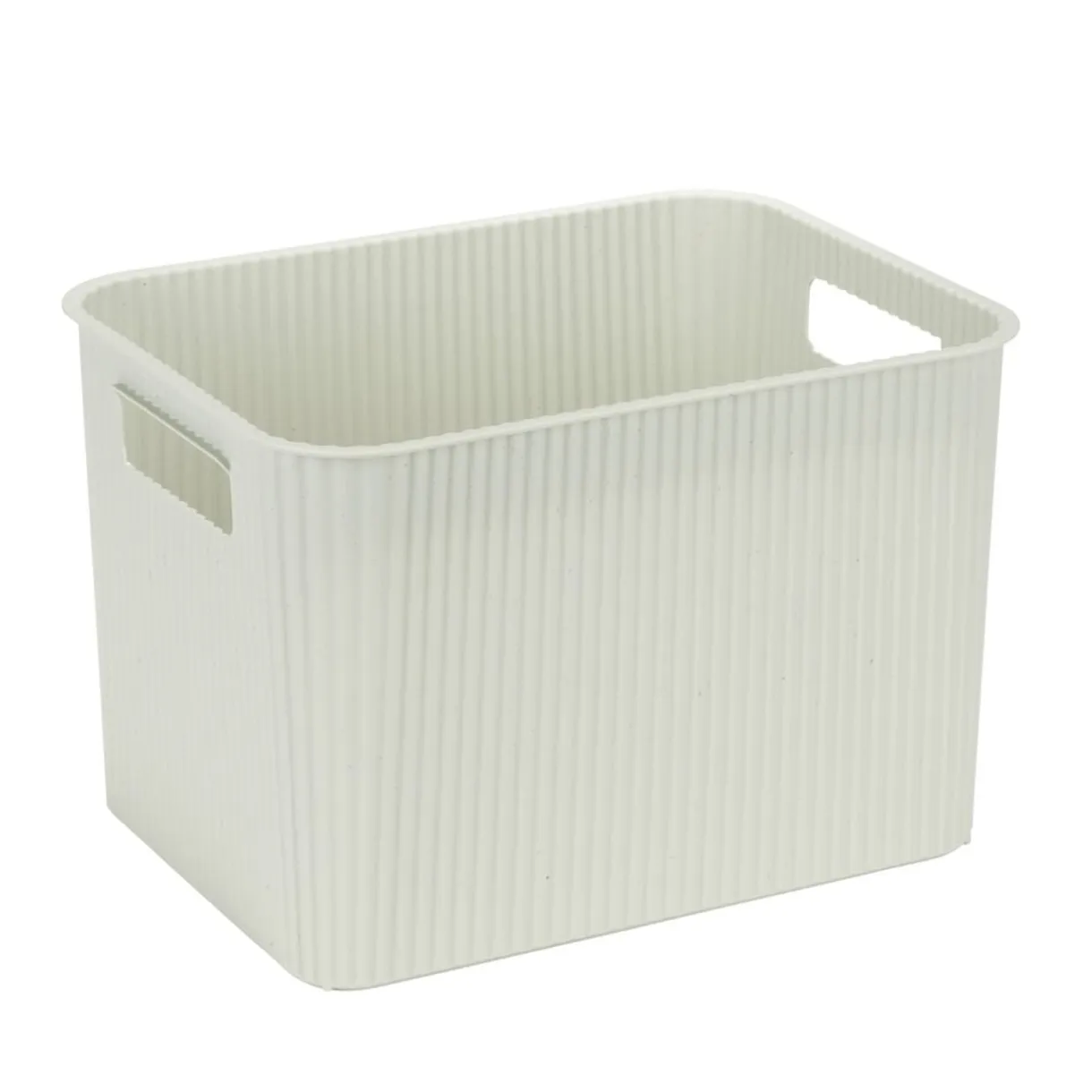 Panière de rangement 14L rectangulaire plastique blanc 35x26,5xH20cm < Gifi