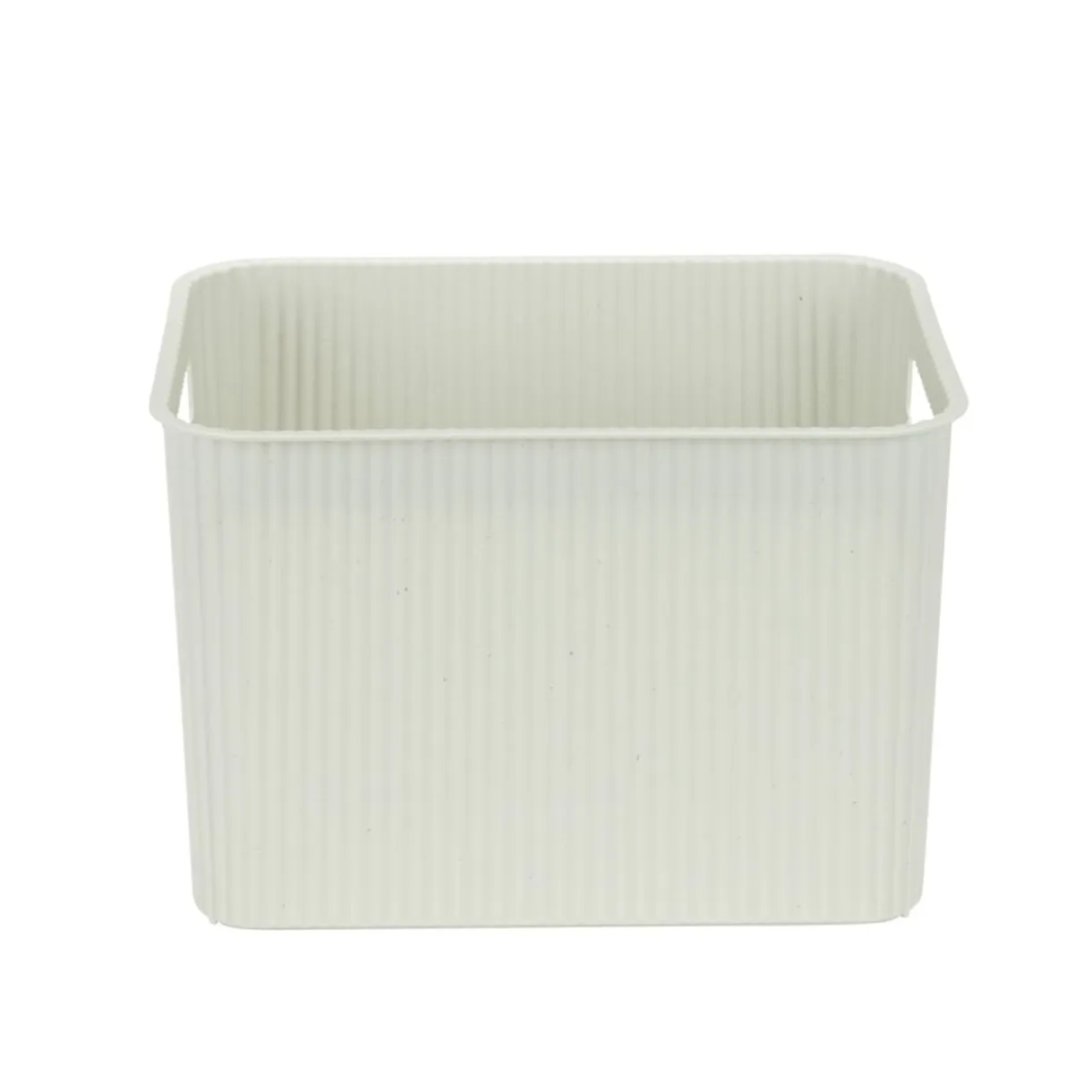Panière de rangement 14L rectangulaire plastique blanc 35x26,5xH20cm < Gifi