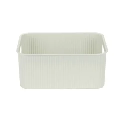Panière de rangement 10L rectangulaire plastique blanc 35x26,5xH12,5cm < Gifi Discount