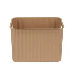 Panière de rangement 14L rectangulaire plastique marron 35x26,5xH20cm < Gifi Sale