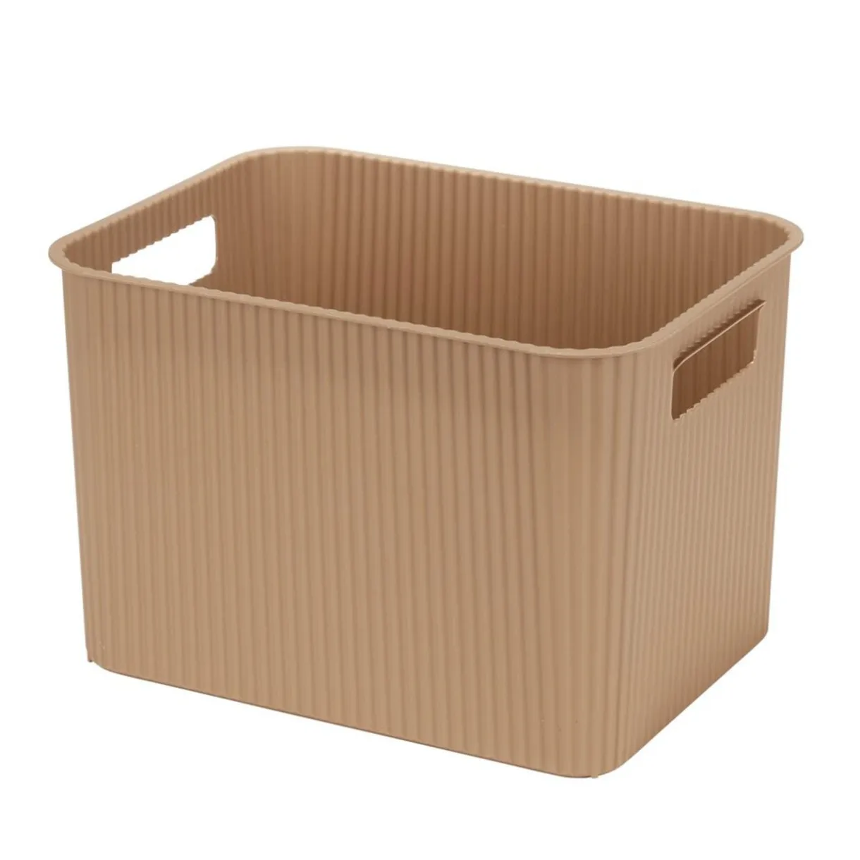 Panière de rangement 14L rectangulaire plastique marron 35x26,5xH20cm < Gifi Sale