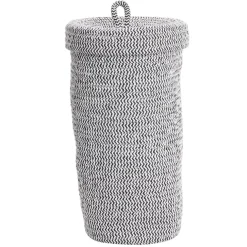 Panière de rangement papier toilette en coton effet tissé noir et blanc < Gifi Hot