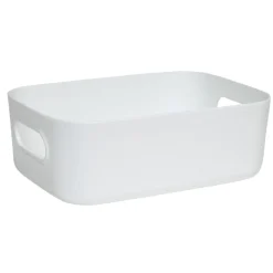 Panière de rangement plastique 20,5x14xH7,5cm (3 modèles)