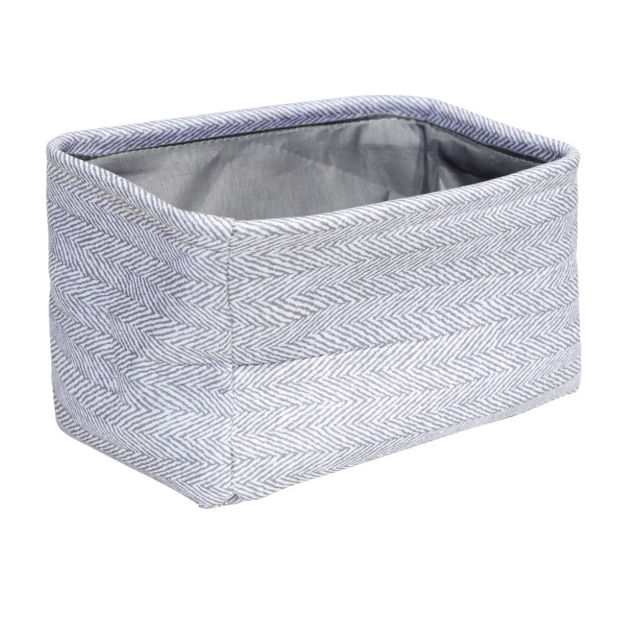 Panière de rangement rectangulaire tissé gris 22x15xH12cm