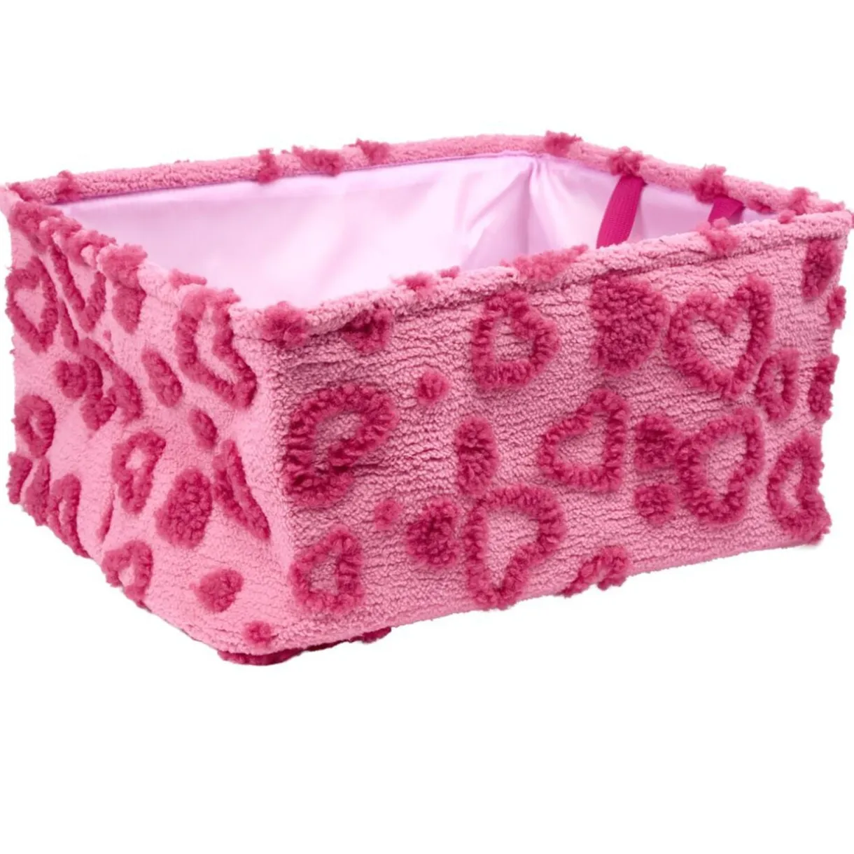Panière de rangement rectangulaire souple motif relief coeur 40x32xH20cm (2 modèles) < Gifi Outlet
