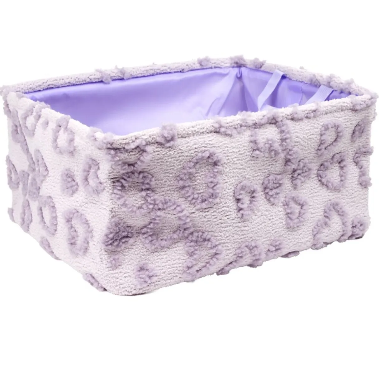 Panière de rangement rectangulaire souple motif relief coeur 40x32xH20cm (2 modèles) < Gifi Outlet