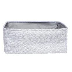 Panière de rangement rectangulaire tissé gris 35x24xH13cm