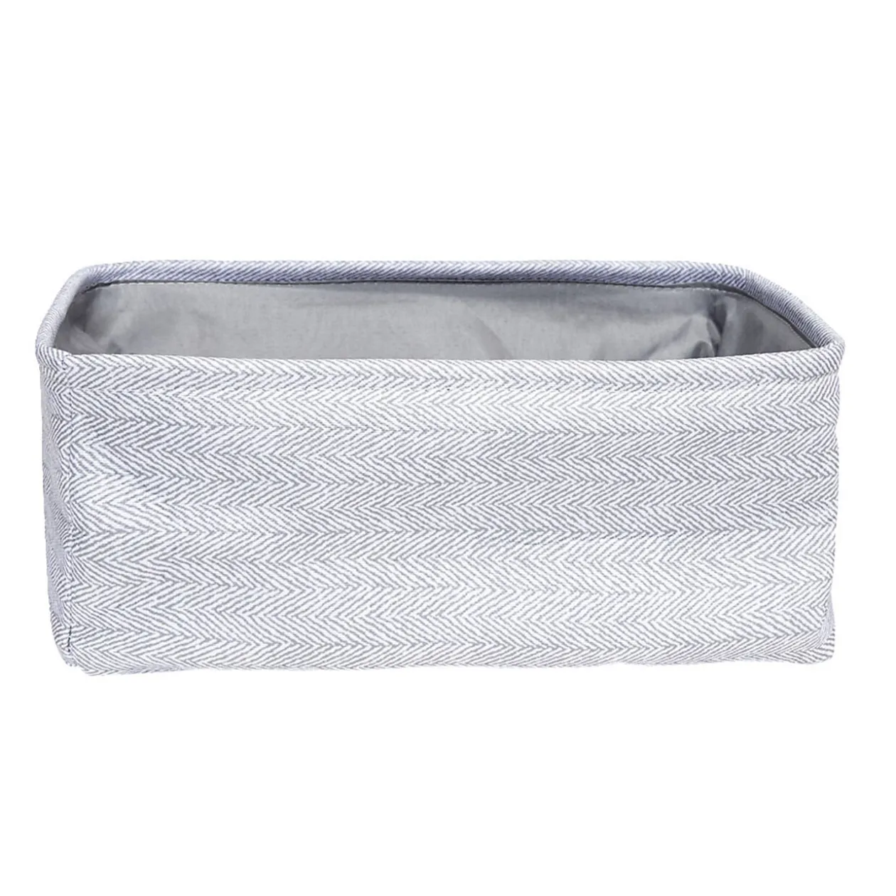 Panière de rangement rectangulaire tissé gris 35x24xH13cm