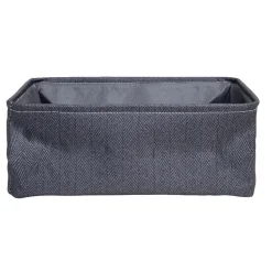Panière de rangement rectangulaire tissé gris 35x24xH13cm