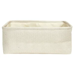 Panière de rangement rectangulaire tissé gris 35x24xH13cm