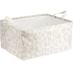Panière de rangement souple motif animal 40x32xH20cm (2 modèles zèbre ou léopard)