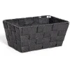 Panière de rangement tissu tressé noir 21,5x14xH10cm