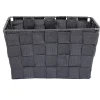 Panière de rangement tressée gris foncé Taille L - 21,5x12xH21,5cm < Gifi Clearance