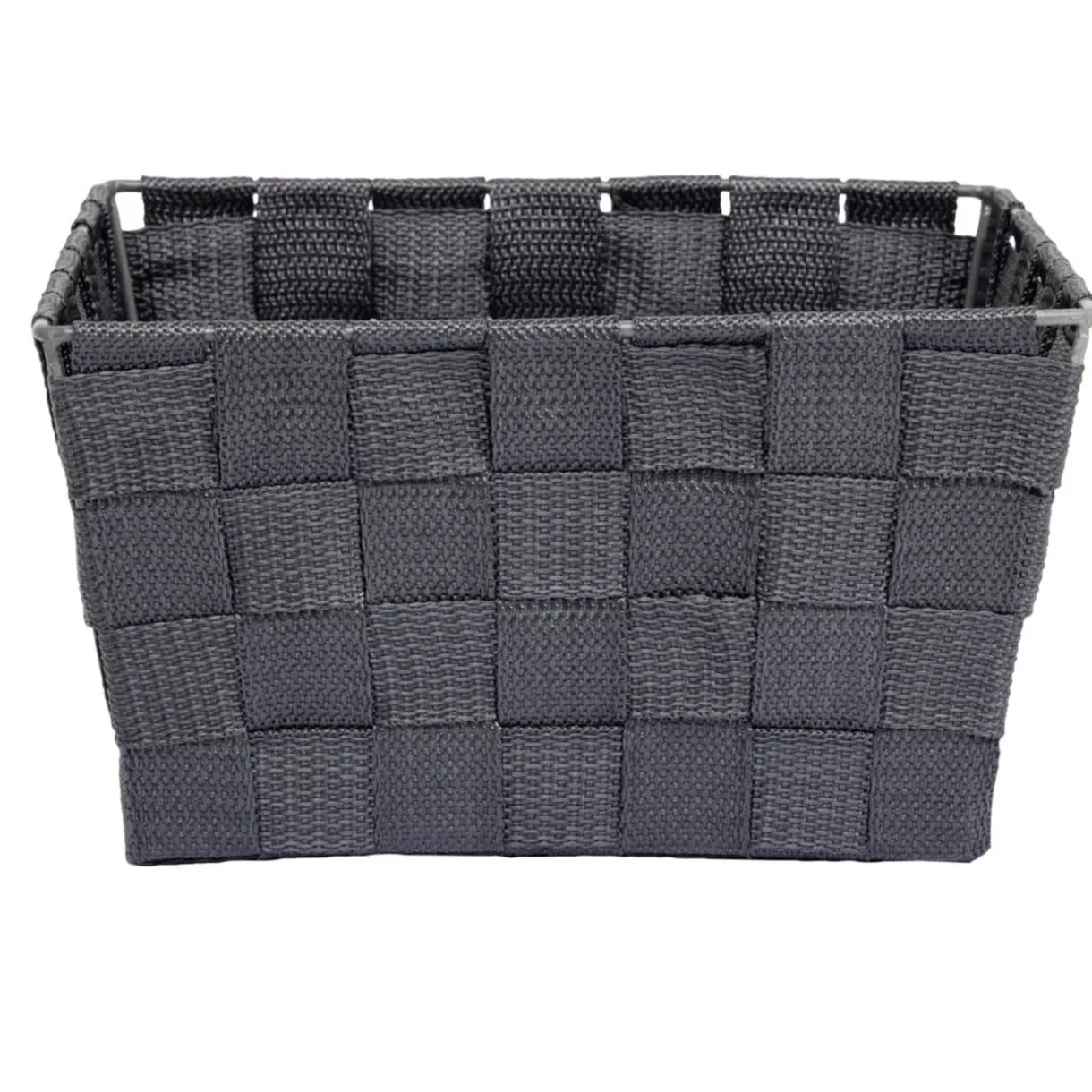 Panière de rangement tressée gris foncé Taille L - 21,5x12xH21,5cm < Gifi Clearance