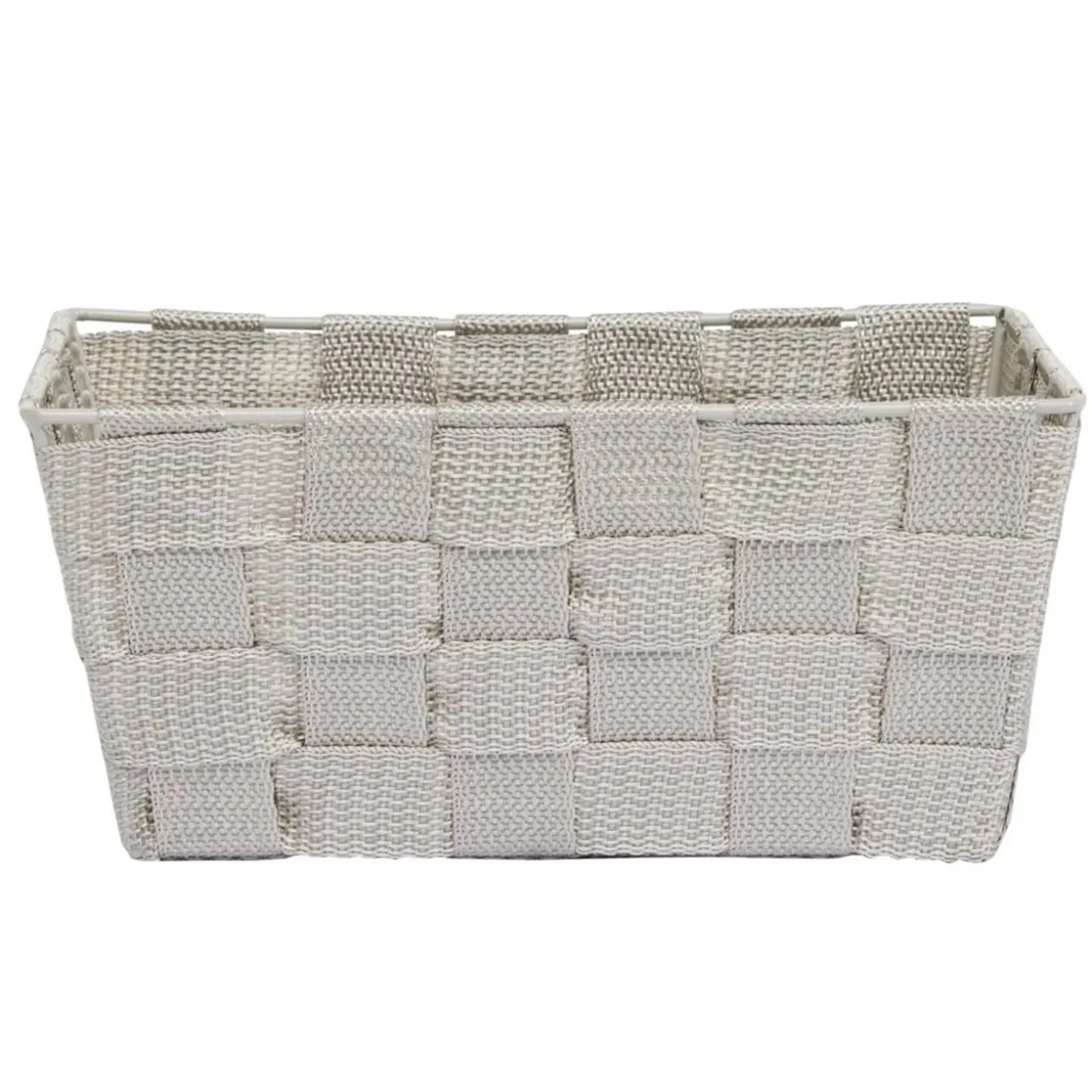 Panière de rangement tressée gris clair Taille S - 21,5x10xH14cm