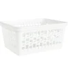 Panière de rangement x2 ajourée plastique blanc 36,5x25,5xH15,5cm < Gifi New
