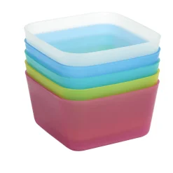 Panière de rangement x5 plastique multicolore 8,6x8,6xH4,5cm
