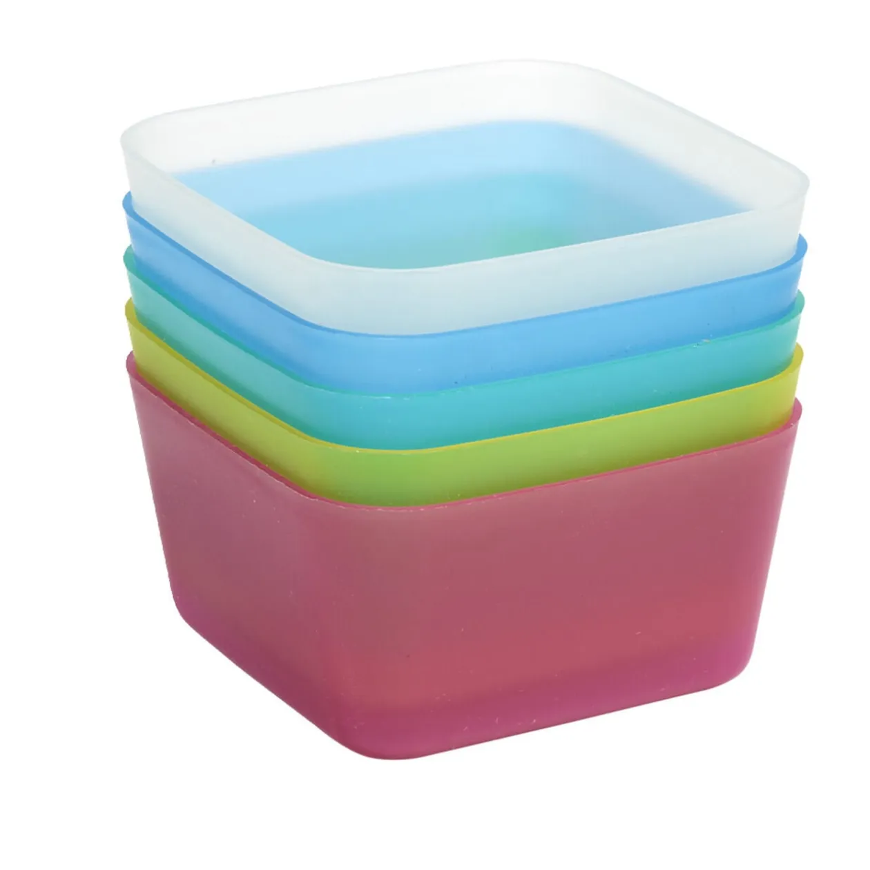 Panière de rangement x5 plastique multicolore 8,6x8,6xH4,5cm