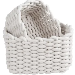 Panière en coton effet tricot 23x17xH.13 cm < Gifi Discount