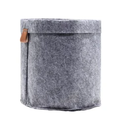 Panière en feutrine grise Ø14xH17cm < Gifi Outlet