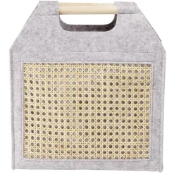 Panière feutrine et bambou grise Petit modèle 37x10,5xH33,5cm < Gifi Online