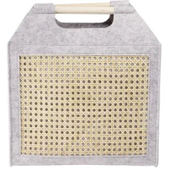 Panière feutrine et bambou grise Moyen modèle 42x14xH38cm < Gifi Online