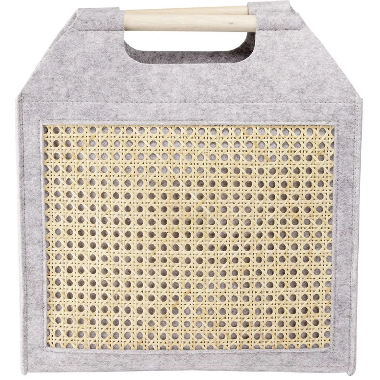 Panière feutrine et bambou grise Moyen modèle 42x14xH38cm < Gifi Online