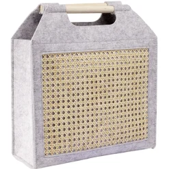 Panière feutrine et bambou grise Moyen modèle 42x14xH38cm < Gifi Online