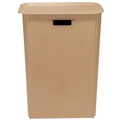 Panière à linge 40L avec couvercle L44X28XH53 cm marron < Gifi