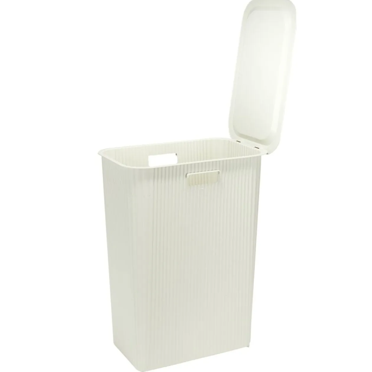 Panière à linge 40L avec couvercle L44X28XH53 cm blanc