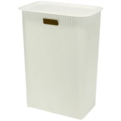 Panière à linge 40L avec couvercle L44X28XH53 cm blanc