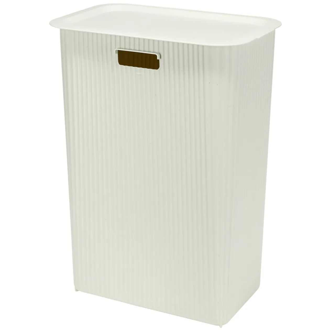 Panière à linge 40L avec couvercle L44X28XH53 cm blanc