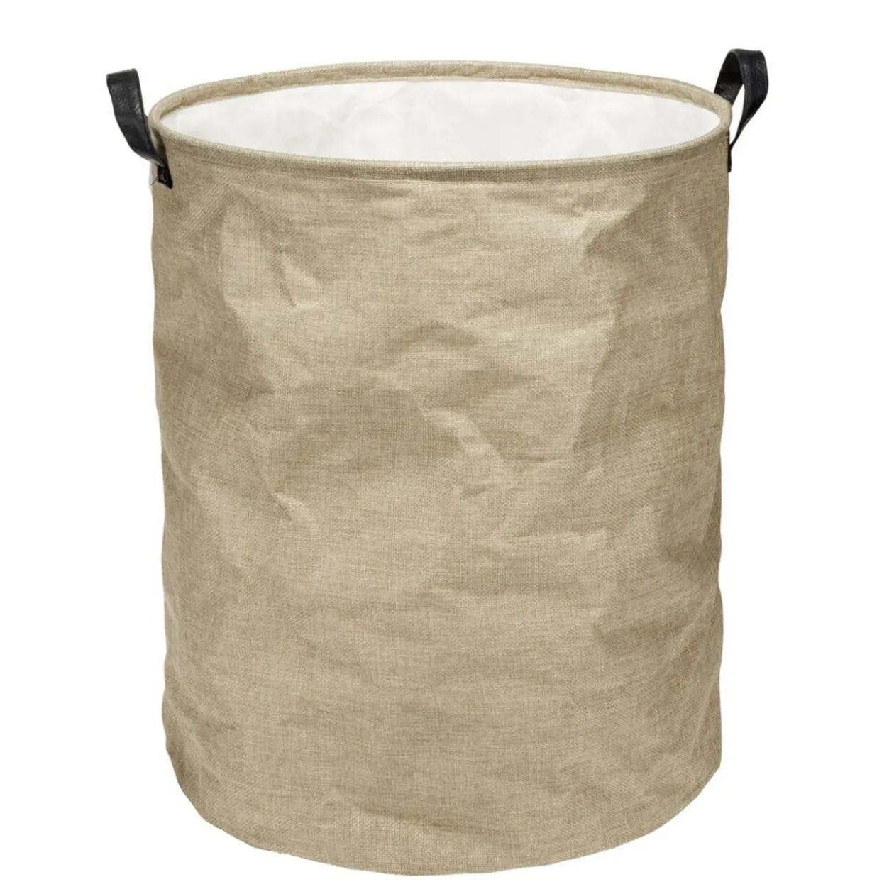 Panière à linge 60L en jute avec poignées Ø40xH50cm