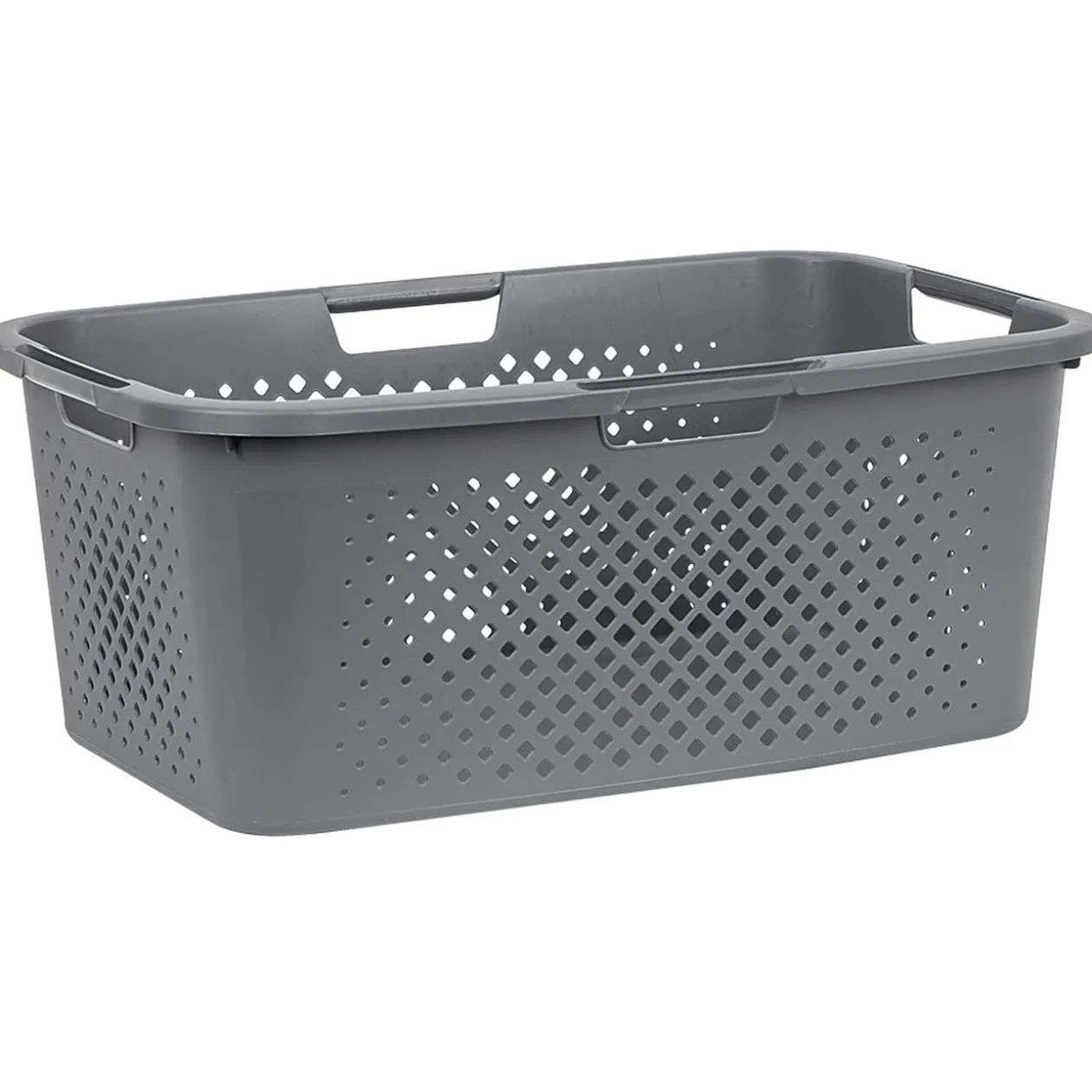 Panière à linge 40L en plastique gris