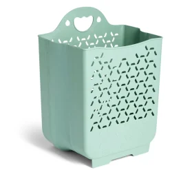 Panière à linge 45L murale pliable plastique vert H48cm < Gifi Discount