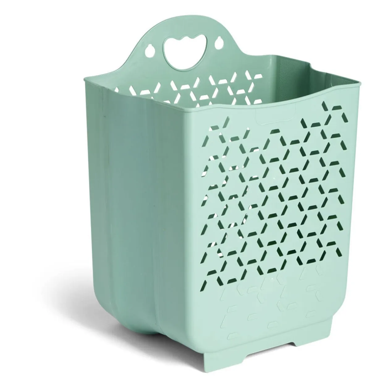 Panière à linge 45L murale pliable plastique vert H48cm < Gifi Discount