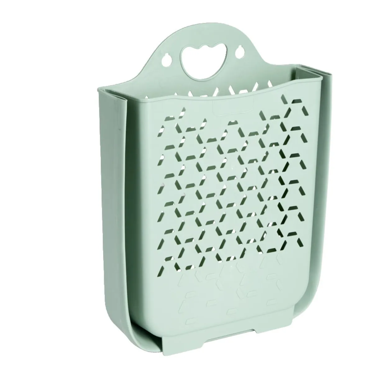 Panière à linge 45L murale pliable plastique vert H48cm < Gifi Discount