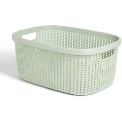 Panière à linge 32L 52x23x37,2cm plastique vert