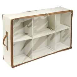 Panière rangement dessous de lit 63L à roulettes beige et marron 70x43xH21,5cm < Gifi Outlet