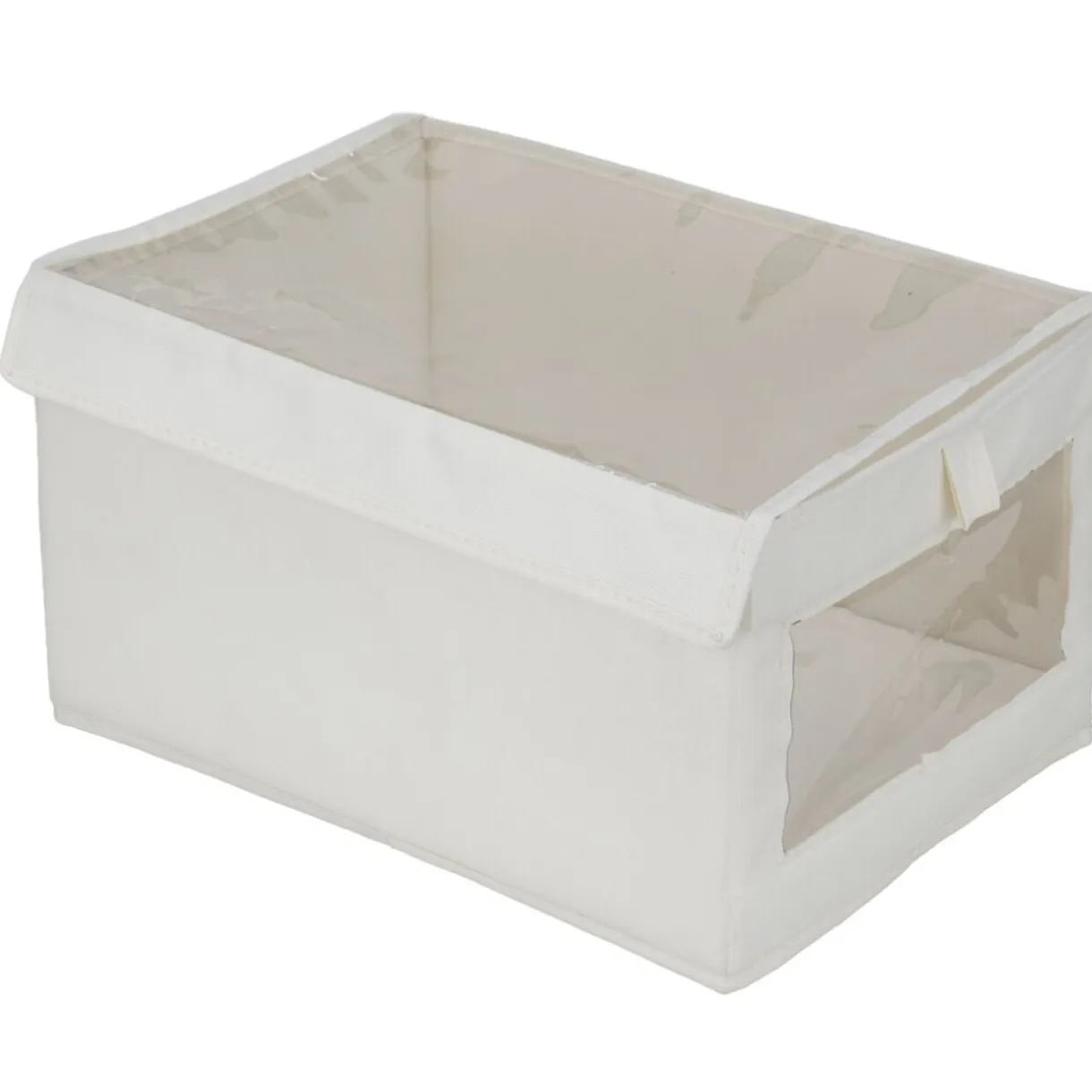 Panière rangement vêtement avec couvercle et fenêtre beige 35,5x26xH21,5cm < Gifi Sale