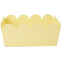 Panière rebord ondulé plastique coloré pastel 34,5x25,5xH14,5cm (3 modèles)