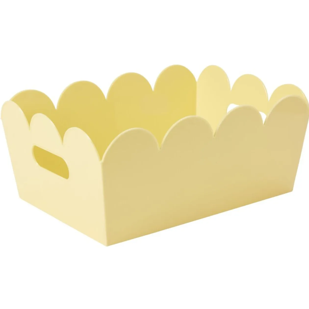 Panière rebord ondulé plastique coloré pastel 34,5x25,5xH14,5cm (3 modèles)