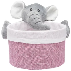 Panière ronde avec peluche animal Ø15 x H.14 cm < Gifi Best
