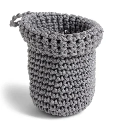 Panière ronde boucle effet tressé gris 13x11xH11cm < Gifi