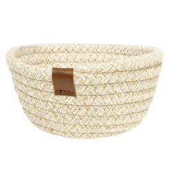 Panière ronde coton tressé marron Ø16xH7cm
