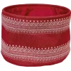 Panière ronde en laine rouge et blanc