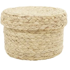 Panière ronde jonc tressé naturel x3