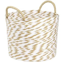 Panière ronde roseau et papier naturel blanc Ø30xH25cm < Gifi Clearance