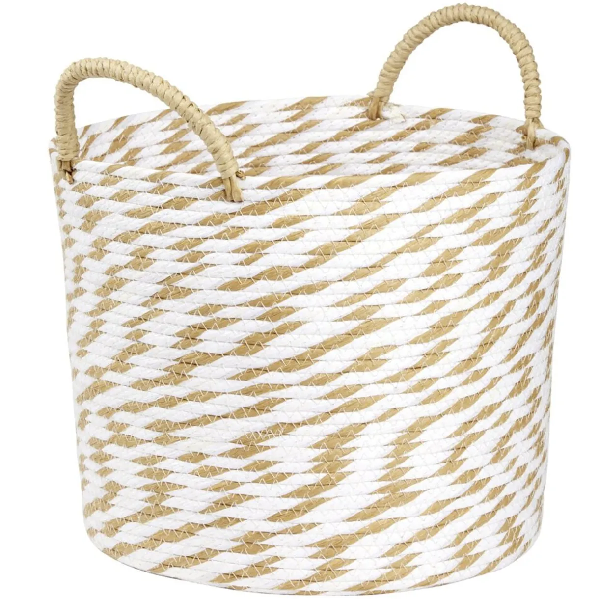 Panière ronde roseau et papier naturel blanc Ø30xH25cm < Gifi Clearance